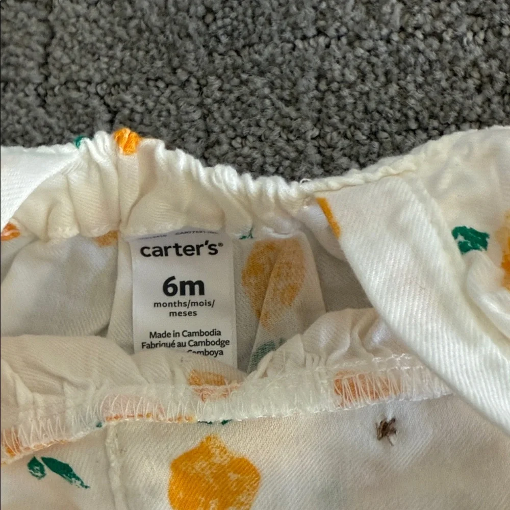 Carter's White and Yellow Lemon Diaper Cover Set